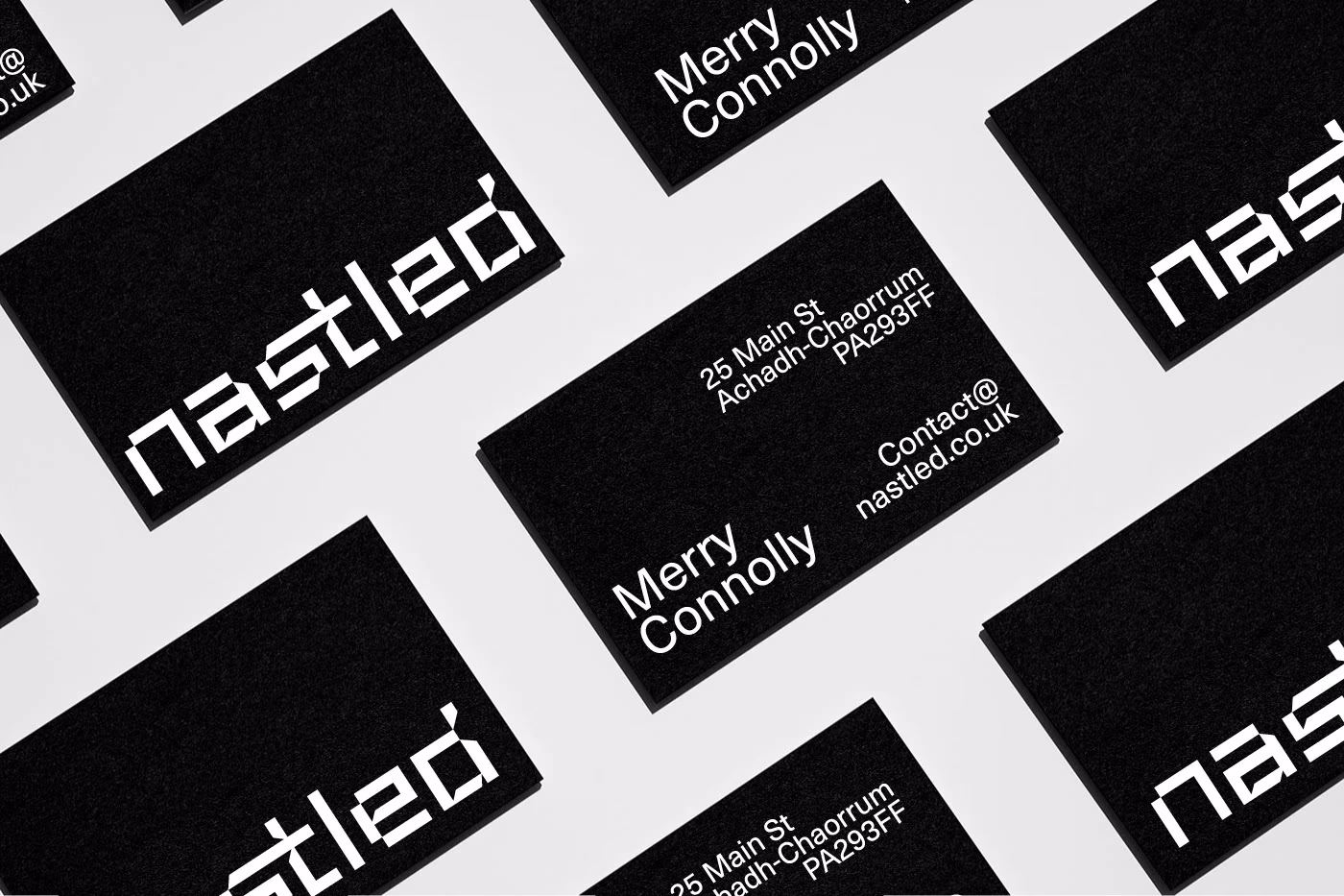 Nastled futuristic typographic wordmark by Evoke Studio